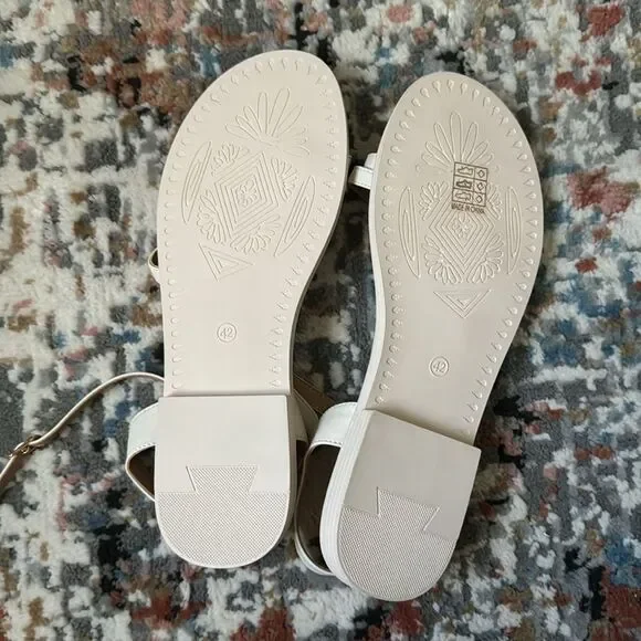 Cream/White Strappy  Sandals - Picture 2 of 6